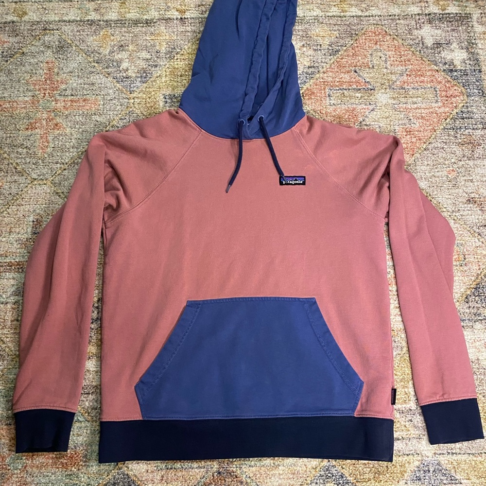 Patagonia Pink and Blue Women's Hoodie Sweater